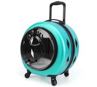 LeeQinersw Transporteur de Valise pour Animal Chariot à Roues Capsule Rigide Dôme Transparent Structure Alliage d'Aluminium Aération Multiple et, Bleu Clair
