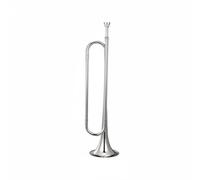 LeeQinersw Trompette en Laiton Trompette Cornet Bugle Cavalerie en Laiton Jaune Finition Classique Résistante au Quotidien Traditionnel, Argenté, Si Bémol, Avec Embouchure 7C