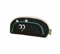 LeeQinersw Trousse Laveur Trousse Crayon Pochette Stylo Étui Papeterie Grande Capacité en Toile Imperméable avec Poches et Fermeture Éclair Adaptée aux Élèves École, Noir, Size to 3