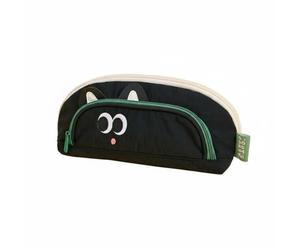 LeeQinersw Trousse Laveur Trousse Crayon Pochette Stylo Étui Papeterie Grande Capacité en Toile Imperméable avec Poches et Fermeture Éclair Adaptée aux Élèves École, Noir, Size to 3
