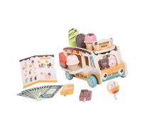 LeeQinersw Un Chariot En Bois, Un Jouet Qui Stimule L'imagination, La Créativité et Les Compétences Sociales. Un Chariot à Glaces éducatif En Bois.