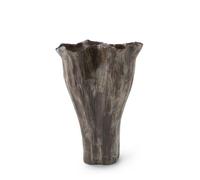 LeeQinersw Vase en Céramique Vague Pièce Sculpturale Pot Décoratif Contenant Floral Surface Texturée et Bord Ondulé pour, Haut 34 25.5 H46.5cm, Peint À La Main Deux