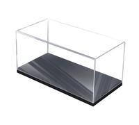 LeeQinersw Vitrine transparente en acrylique, anti-poussière, avec support, portable, pour modèles réduits de voitures à l'échelle 1/64, pour petits jouets, Socle Noir