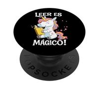 Leer ES Magico Unicornio Lector Diseño Lectura Infantil PopSockets PopGrip Adhésif