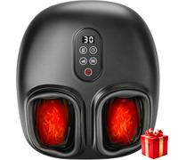 LEERCON Masseur de pieds pour neuropathie et compression d'air pour | Shiatsu Machine de massage électrique chauffante pour les pieds pour soulager la fasciite plantaire, cadeau d'anniversaire