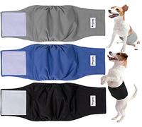 LeerKing Couches pour Chiens Male Lavable Lot de 3 Bandeau Ventrale Réutilisables Très Absorbantes pour Chiens Anti-Pipi Incontinent de Petite Moyenne et Grande Taille XXL