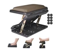 Leermart Repose-pieds pour sous le bureau au travail, 4 niveaux réglables, repose-pieds ergonomique pliable pour bureau, jeux, ordinateur, tabouret de bureau doux et amovible pour toutes les saisons