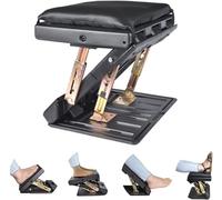 Leermart Repose-pieds réglable avec repose-pieds doux et amovible Charge maximale 45,4 kg avec perles de massage pour voiture, sous le bureau, la maison, le train, 4 niveaux de réglage de la hauteur