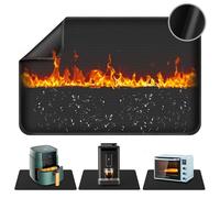 Leerweii Tapis résistant à la chaleur, 70 x 50 cm, tapis résistant à la chaleur pour friteuse à air, protection du plan de travail, tapis en silicone ignifuge pour comptoirs de cuisine