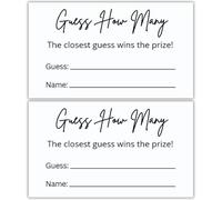 LEES A.M. Lot de 50 cartes Guess How Many - 50 x 8,9 cm - Carte de fête prénatale - Devinez combien de cartes d'activités pour mariage, fête prénatale, fête prénuptiale