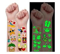 Leesgel Hawaï Tatouage Enfant, 200 Styles Fluorescent Tatouage Ephemere Enfant Stickers Enfant, Petit Cadeau Anniversaire Enfant Cadeau Garcon Fille Pinata Décoration Anniversaire Fête