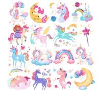 Leesgel Tatouage Licorne Enfant Fille, 50 Feuilles Paillette Ephemere Set | Doux peau imperméable, effet pailleté, 50 motifs individuels, licorne fille, cadeau anniversaire, pinata invités, jouet