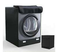 LEESITEC Couvre-machine à laver d'extérieur imperméable pour machine à laver et sèche-linge avec ouverture avant, noir, XL 60 x 64 x 85 cm