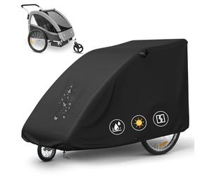 LEESITEC Housse de protection pour remorque de vélo, imperméable, protection contre la poussière et les UV, pour remorque de vélo, housse universelle pour remorque de vélo (140 × 84 × 99 cm)