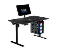 LeetDesk Entry Bundle : Bureau Assis Debout électrique pour Gamer avec Deskpad Black Noise - Bureau Gaming Ergonomique réglable en Hauteur - Noir, 120 x 70 cm