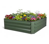 LEETOLLA Jardinière surélevée carrée galvanisée de 0,9 x 1 x 3,3 m - Grande jardinière en métal pour légumes et fleurs, très résistante, assemblage sans outils, antirouille (1, 3,3 x 3,3 x 1)