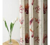Leeva Window Heavy Print Curtains for Bedroom, Grommets Energy Efficient Blackout Elegant Red Flowers Curtain and Drapes for Living Room, 52x84, 2 Panels