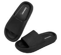 Leevar Pantoufles pour homme et femme - Chaussures nuages - Plateforme épaisse - Plateforme d'été - Plage - EVA - Semelle souple - Sèche rapidement - Salle de bain - Massage - Piscine - Gym - Maison,