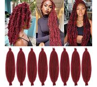 Leeven 12 Pouces Cheveux Afro Springer - 8 Paquets Twist Marley Locs, Cheveux Noirs Pré-ébouriffés Kinkys/BUG#