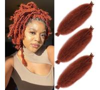 Leeven 16 Pouces Springy Twist Hair for Afro Marley Locs 3 Packs Afro Kinky Curly Marley Braiding Hair Extensions Pre Separated Popping Spring Twist Crochet Hair for Distressed Locs /350#