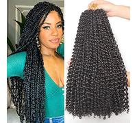 Leeven 18 pouces Passion Twist Crochet Tresses Cheveux pour Papillon Locs 2 Pack Synthétique Vague D'eau Passion Twists Crochet Tressage Cheveux pour Femmes Noires 2#