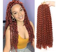 Leeven 2 Packs Passion Twist Crochet Cheveux pour Papillon Cheveux Locs 22 Brins/Pack Water Wave Passion Twists Crochet Extension Tressage Cheveux 18 pouces Hair Extension 350#