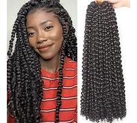 Leeven 24 Inch Passion Twist Crochet Braids Hair for Distressed Butterfly Faux Locs 2 Packs Synthetic Water Wave Passion Twists Crochet Braiding Hair for Black Women 2#