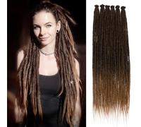 Leeven 24 Pouces Ombre Dreadlock Extensions 20 Strands Hippie Single Ended Dreads Reggae Braid Locs Synthetic Handmade Thin Dreadlock Extension /T27#