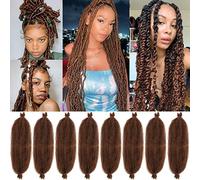 Leeven 24 Pouces Pre-Separated Springy Afro Twist Hair 8 Packs Popping Spring Twist Hair for Marley Locs Twist Braiding Hair 10 Strands/Pack Black Pre-fluffed Afro Kinky Marley Hair Extensions /30#