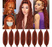 Leeven 30 Pouces Springy Afro Twist Hair for Braiding Pre-fluffed Popping Spring Twist Crochet Hair for Marley Locs Twist Braiding Hair Copper Afro Kinky Marley Hair Extensions /350#