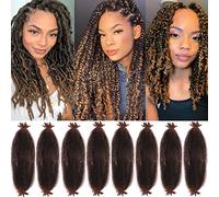 Leeven Lot de 8 paquets d'extensions de cheveux afro pré-séparés pour dreadlocks Marley - 61 cm - 10 mèches/paquet - Noir - T27#