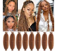 Leeven Lot de 8 paquets d'extensions de cheveux afro pré-séparés pour dreadlocks Marley Locs - 61 cm - 10 mèches/paquet - Noir - 27#