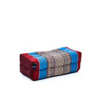 Leewadee Grand coussin bloc de yoga 35 x 18 x 12 cm avec garnissage en Kapok - stable et soutenant, housse Bleu, Yin yoga, méditation, pilates, étirements, appui tête/bras/jambes