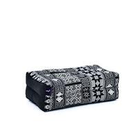 Leewadee Grand coussin bloc de yoga 35 x 18 x 12 cm avec garnissage en Kapok - stable et soutenant, housse Nero, Yin yoga, méditation, pilates, étirements, appui tête/bras/jambes