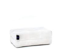 Leewadee Grand coussin bloc de yoga 35 x 18 x 12 cm avec garnissage en Kapok - stable et soutenant, housse écru, Yin yoga, méditation, pilates, étirements, appui tête/bras/jambes