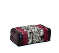 Leewadee Grand coussin bloc de yoga 35 x 18 x 12 cm avec garnissage en Kapok - stable et soutenant, housse Rouge, Yin yoga, méditation, pilates, étirements, appui tête/bras/jambes