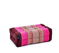 Leewadee Grand coussin bloc de yoga 35 x 18 x 12 cm avec garnissage en Kapok - stable et soutenant, housse Rouge, Yin yoga, méditation, pilates, étirements, appui tête/bras/jambes