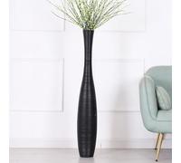 Leewadee Grand Vase A Poser Au Sol 105 cm Haut - Vase De Sol pour Fleur Ou Pampa, Noir, Résine