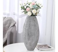 Leewadee Grand Vase A Poser Au Sol 45 cm Haut - Vase De Sol pour Fleur Ou Pampa, Noir, Résine