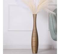 Leewadee Grand Vase A Poser Au Sol 65 cm Haut - Vase De Sol pour Fleur Ou Pampa, Doré, Résine