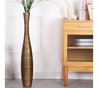 Leewadee Grand Vase A Poser Au Sol 85 cm Haut - Vase De Sol pour Fleur Ou Pampa, Doré, Résine