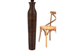 Leewadee Grand Vase A Poser Au Sol pour Branches Décoratives De Pampa, Vase en Bois De Manguier, 105 cm, Marron