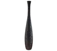 Leewadee Grand Vase A Poser Au Sol pour Branches Décoratives De Pampa, Vase en Bois De Manguier, 65 cm, Nero