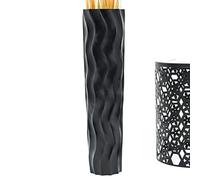 Leewadee Grand Vase A Poser Au Sol pour Branches Décoratives De Pampa, Vase en Bois De Manguier, 65 cm, Nero