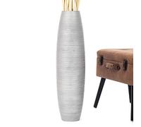 Leewadee Grand Vase A Poser Au Sol pour Branches Décoratives De Pampa, Vase en Bois De Manguier, 65 cm, Argentin