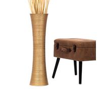 Leewadee Grand Vase A Poser Au Sol pour Branches Décoratives De Pampa, Vase en Bois De Manguier, 65 cm, Doré