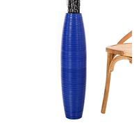 Leewadee Grand Vase A Poser Au Sol pour Branches Décoratives De Pampa, Vase en Bois De Manguier, 70 cm, Bleu