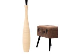 Leewadee Grand Vase A Poser Au Sol pour Branches Décoratives De Pampa, Vase en Bois De Manguier, 85 cm, Crème