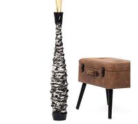 Leewadee Grand Vase A Poser Au Sol pour Branches Décoratives De Pampa, Vase en Bois De Manguier, 85 cm, Nero