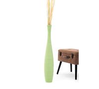 Leewadee Grand Vase A Poser Au Sol pour Branches Décoratives De Pampa, Vase en Bois De Manguier, 85 cm, Vert